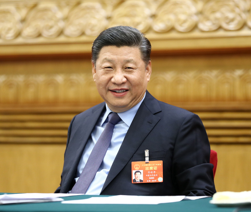 3月10日，中共中央总书记、国家主席、中央军委主席习近平参加十三届全国人大二次会议福建代表团的审议。